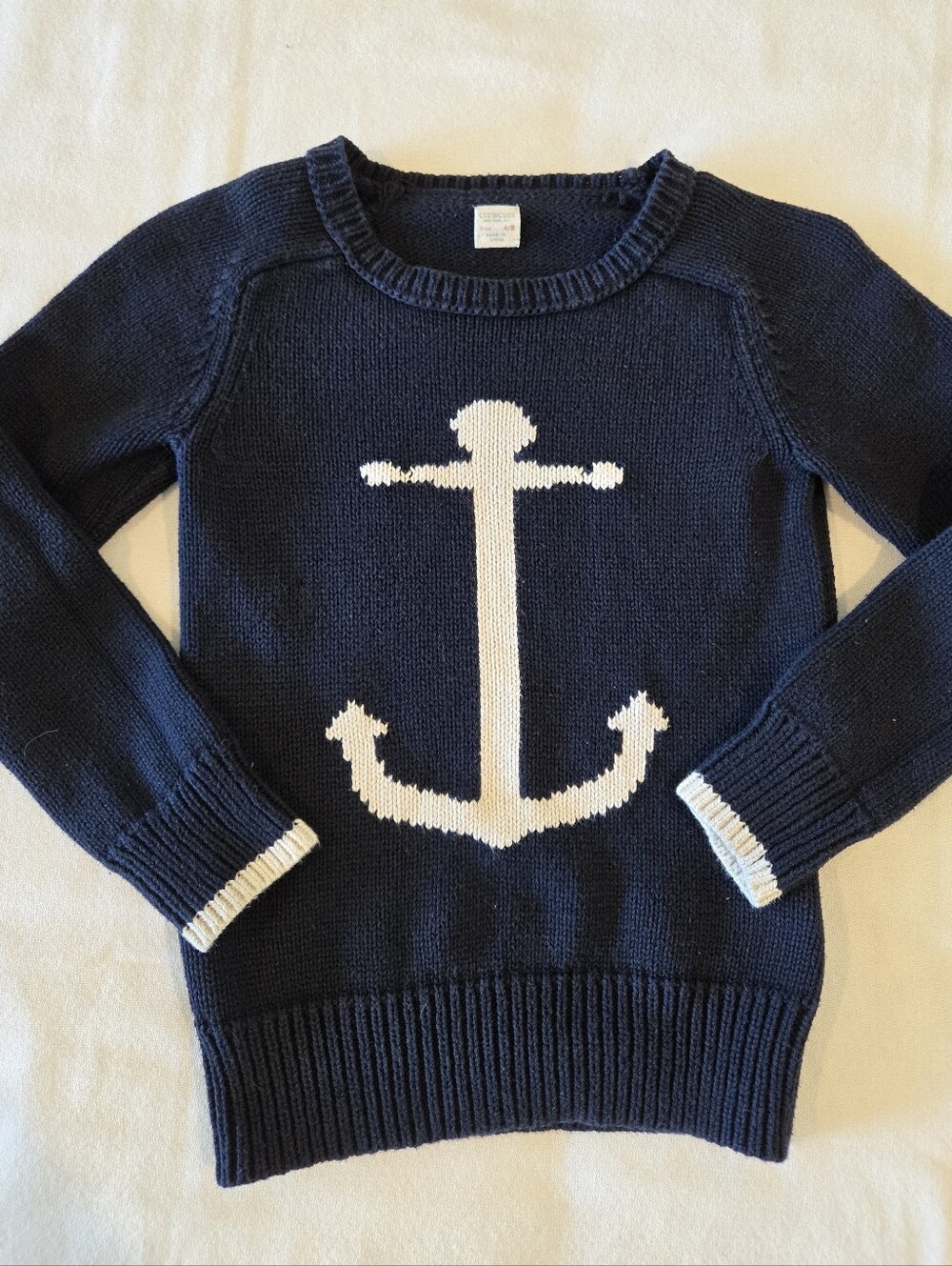 Crewcuts 4-5 100% Cotton Sweater Anchor Nautical J Crew